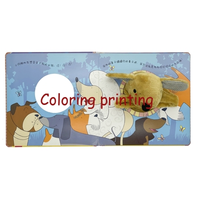Customized Puppy Dog Finger Puppet Children Story Book Printing with Die-Cut Window