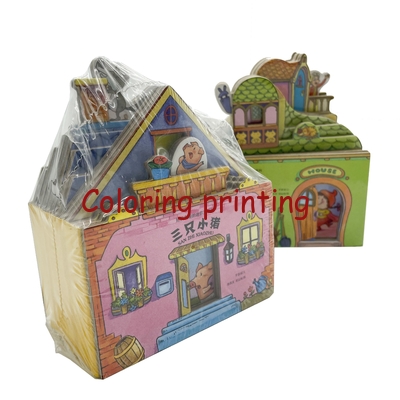 2024 Hot Sale Custom High Quality Children House-Shaped Board Book Printing Services with Castle Shape Die-Cut