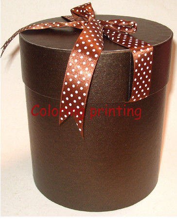 Customized paper cylinder shaped gift box & paper round box kraft printing