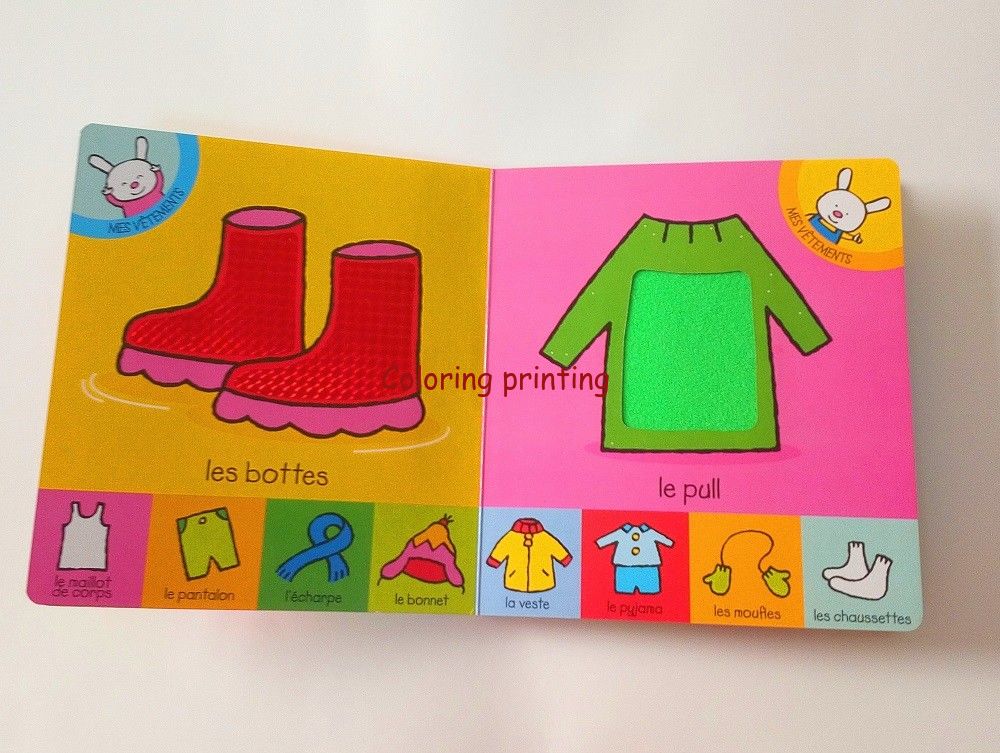 Professional Lovely Customized Cardboard Book Touch And Feel Children Book,self publisher