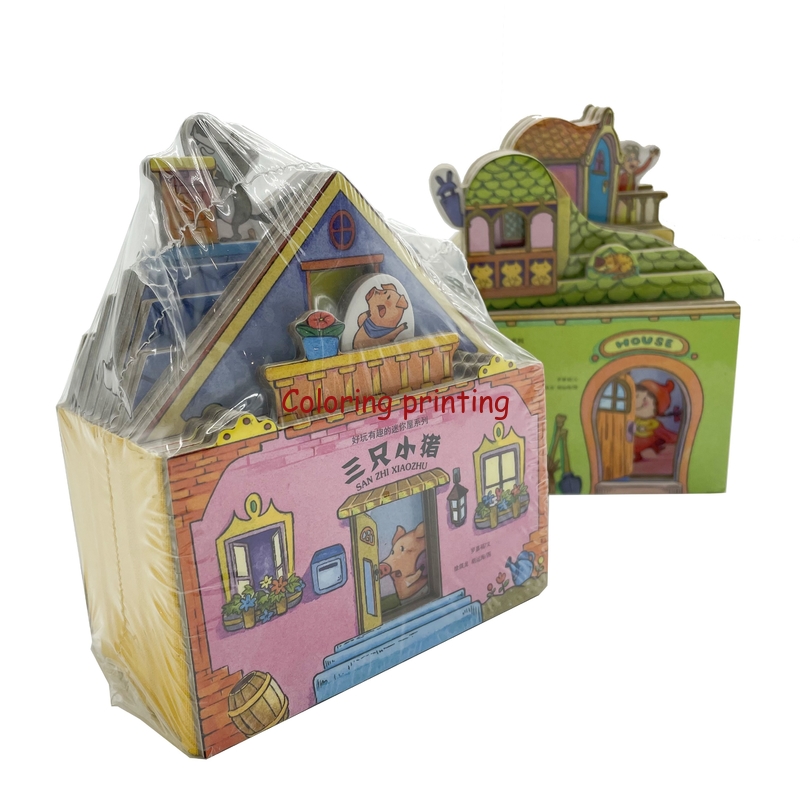2024 Hot Sale Custom High Quality Children House-Shaped Board Book Printing Services with Castle Shape Die-Cut