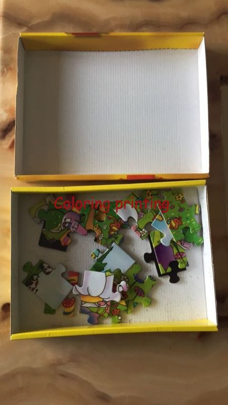 Paper box with puzzle games set